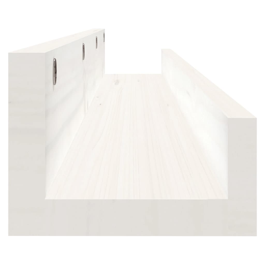 Étagères murales 2 pcs Blanc 110x12x9 cm Bois de pin massif