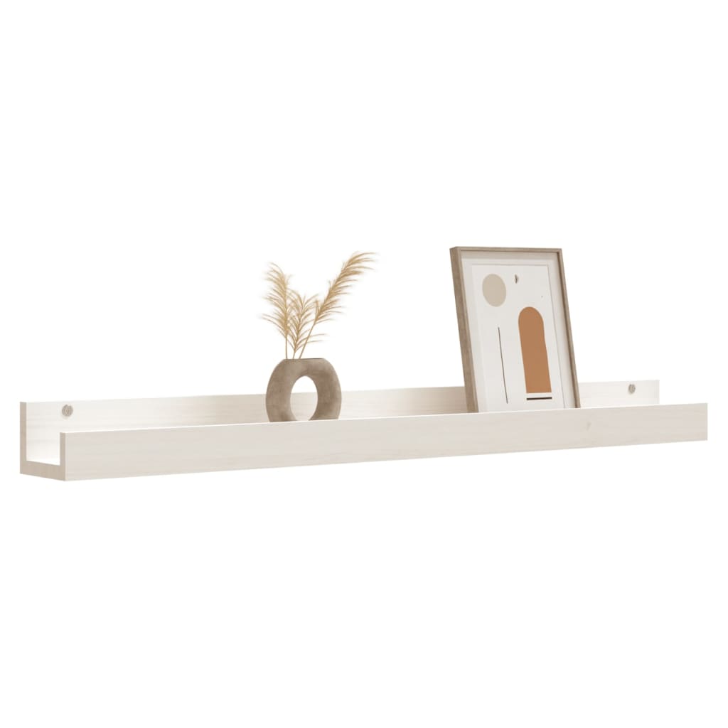 Étagères murales 2 pcs Blanc 110x12x9 cm Bois de pin massif