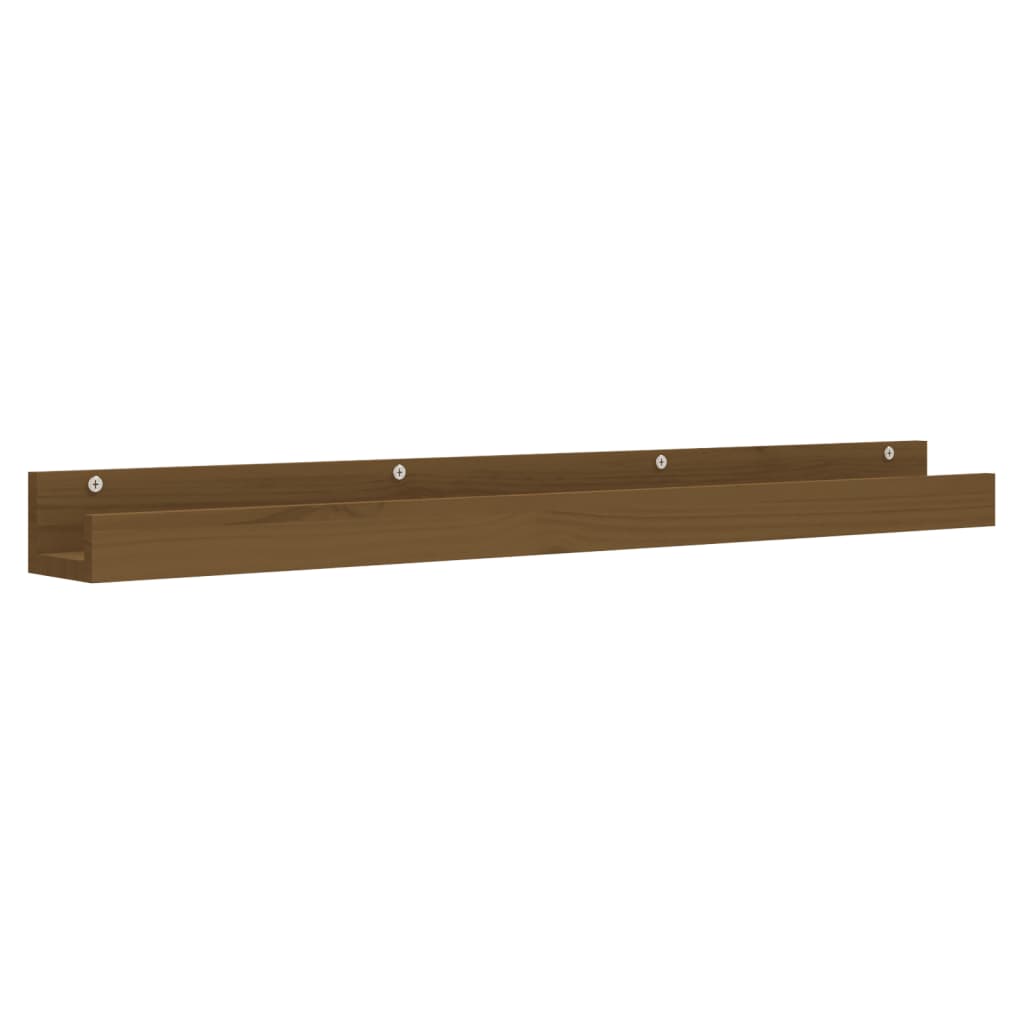 Étagères murales 2pcs Marron miel 110x12x9cm Bois de pin massif
