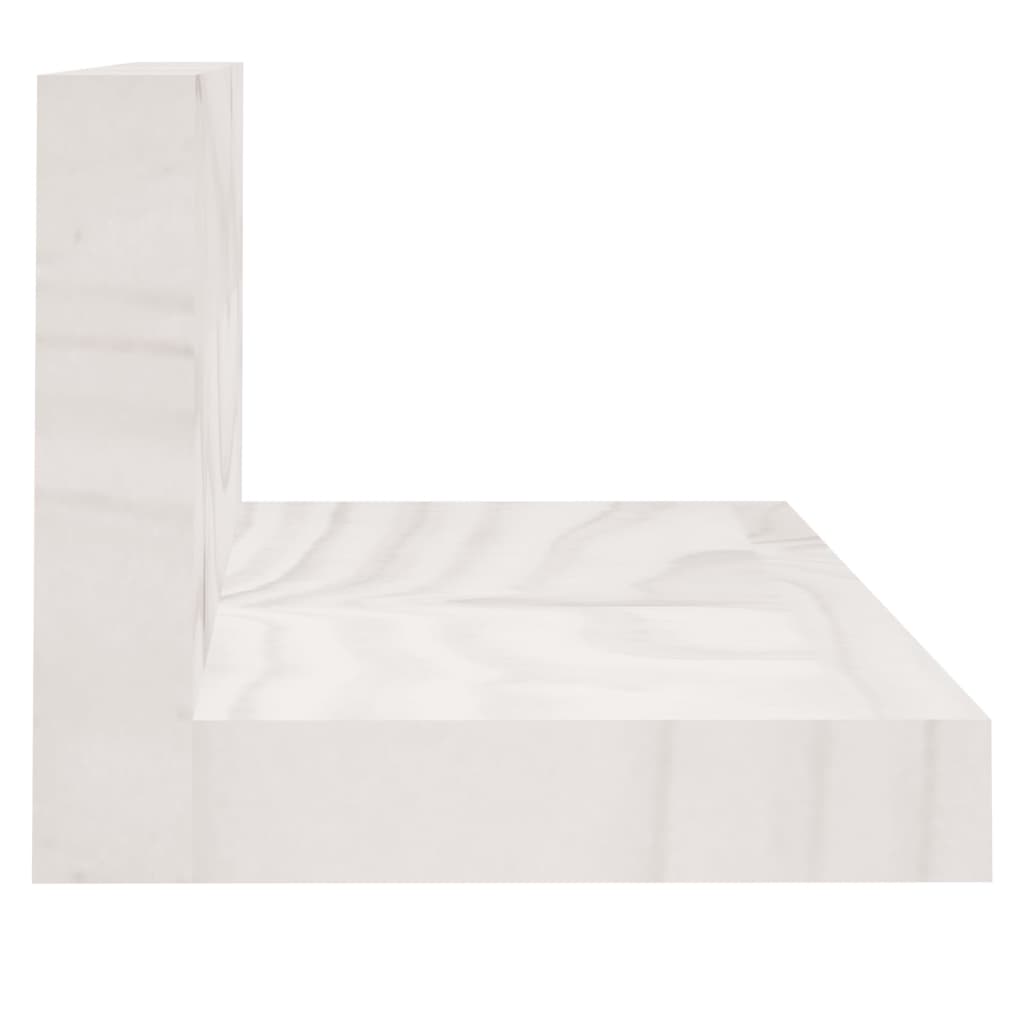 Étagères murales 2 pcs Blanc 80x11x9 cm Bois de pin massif