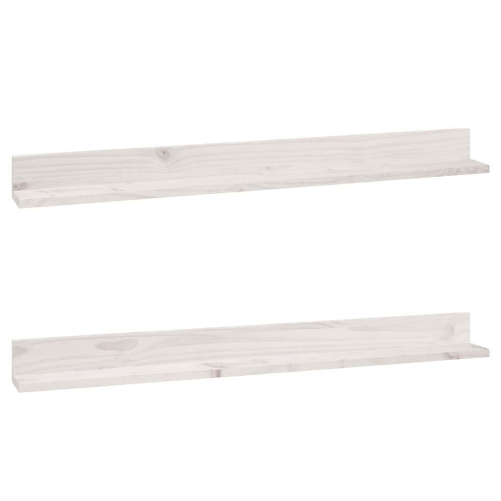 Étagères murales 2 pcs Blanc 110x11x9 cm Bois de pin massif