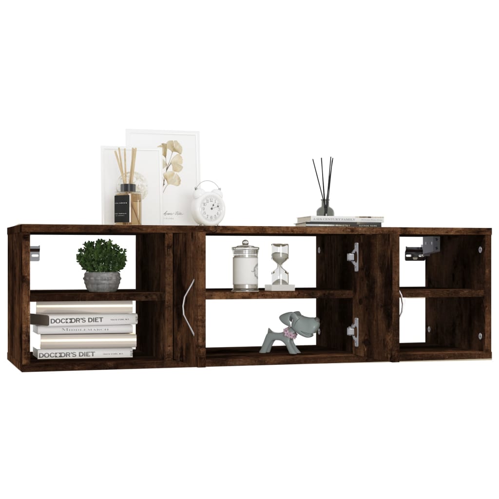 Étagère murale chêne fumé 102x30x29 cm bois d'ingénierie