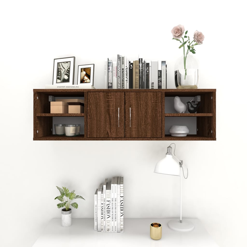 Étagère murale chêne marron 102x30x29 cm bois d'ingénierie