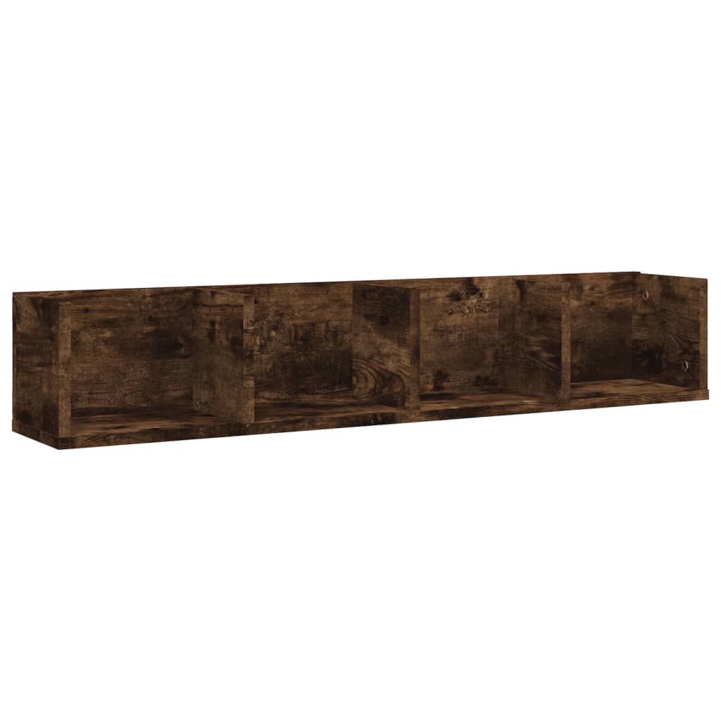 Étagère murale à CD Chêne fumé 100x18x18 cm Bois d'ingénierie