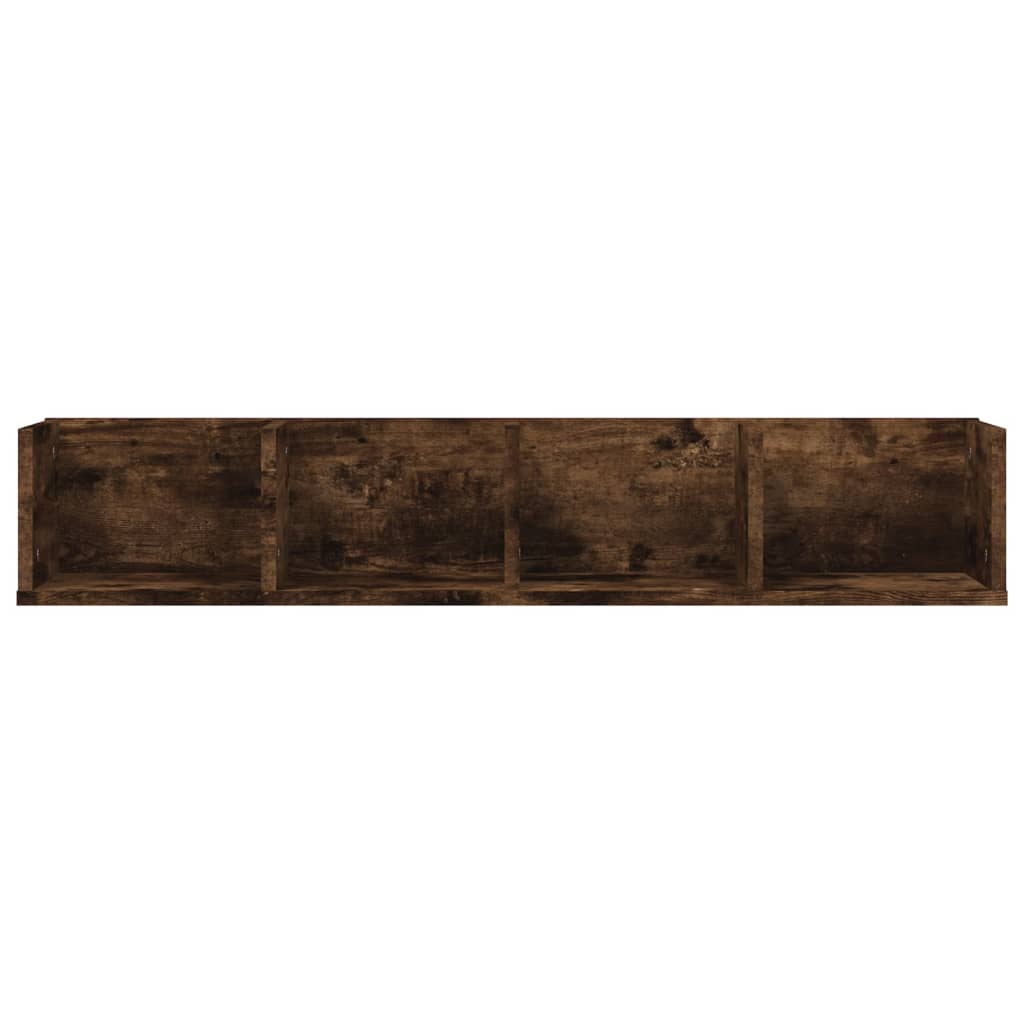 Étagère murale à CD Chêne fumé 100x18x18 cm Bois d'ingénierie