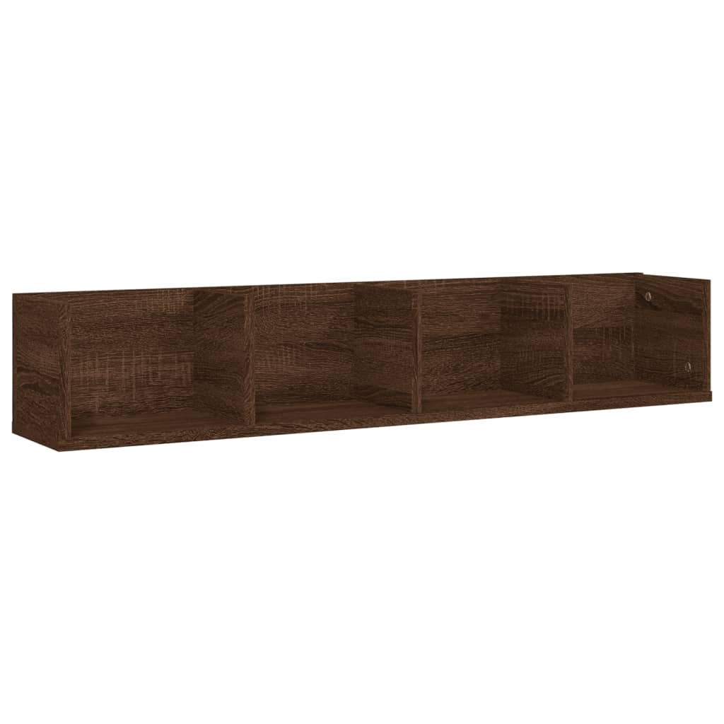 Étagère murale à CD Chêne marron 100x18x18 cm Bois d'ingénierie