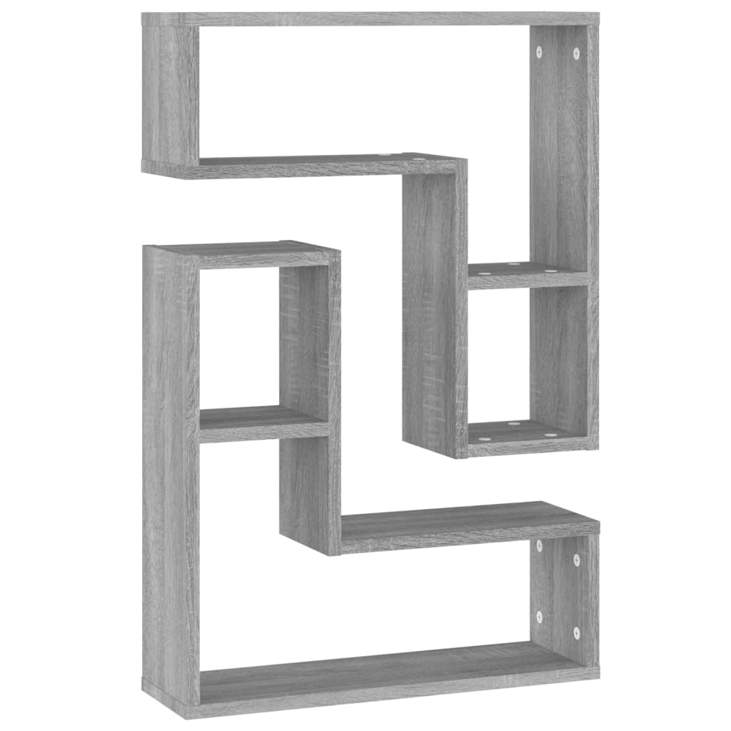 Étagères murales 2pcs Sonoma gris 50x15x50 cm Bois d’ingénierie