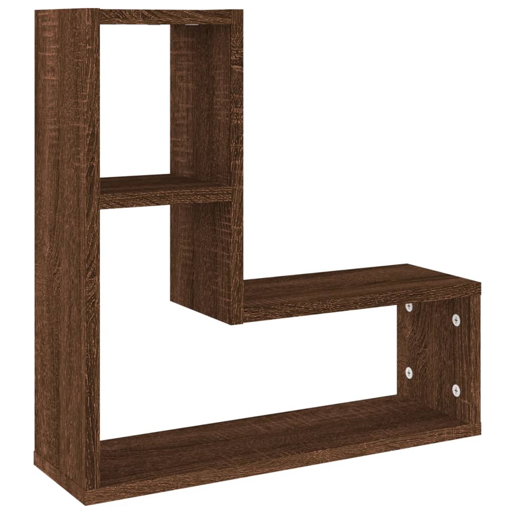 Étagères murales 2 pcs Chêne marron 50x15x50 cm Bois ingénierie