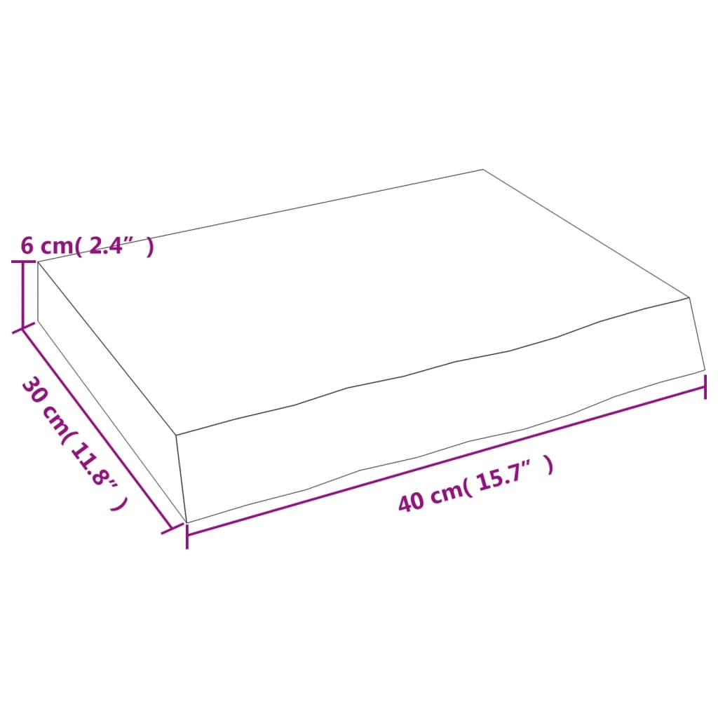 Étagère murale 40x30x(2-6) cm bois de chêne massif non traité