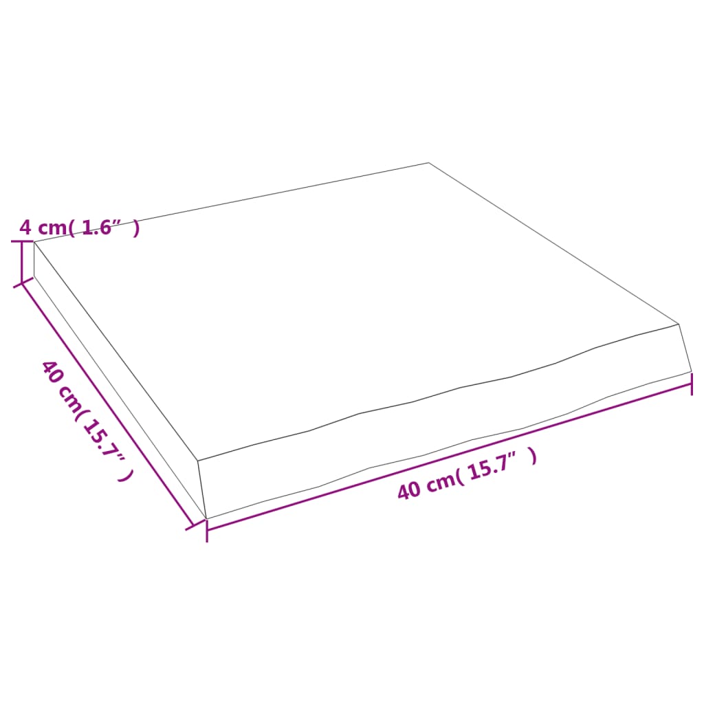 Étagère murale 40x40x(2-4)cm bois de chêne massif non traité
