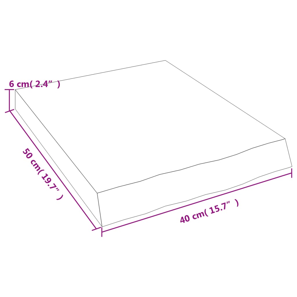 Étagère murale 40x50x(2-6) cm bois de chêne massif non traité