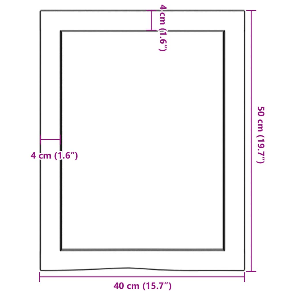 Étagère murale 40x50x(2-6) cm bois de chêne massif non traité