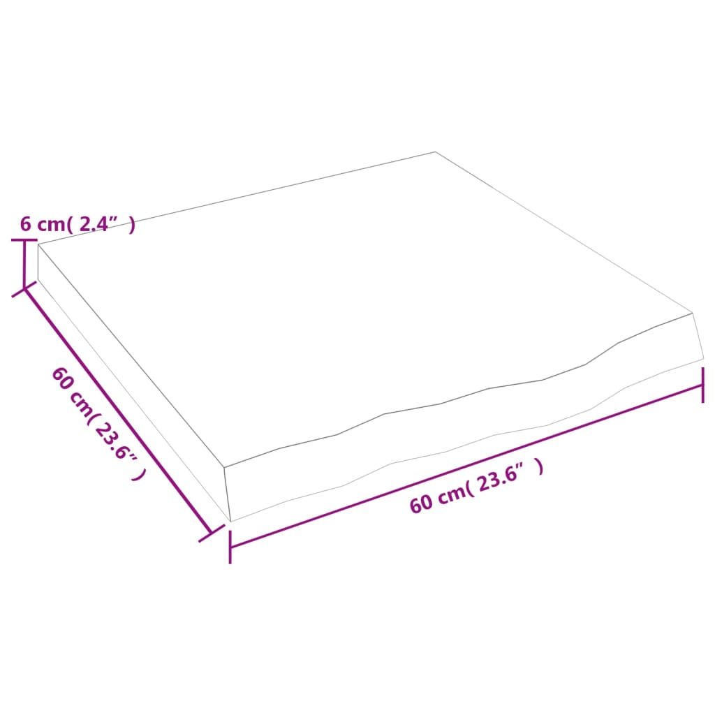 Étagère murale 60x60x(2-6) cm bois de chêne massif non traité