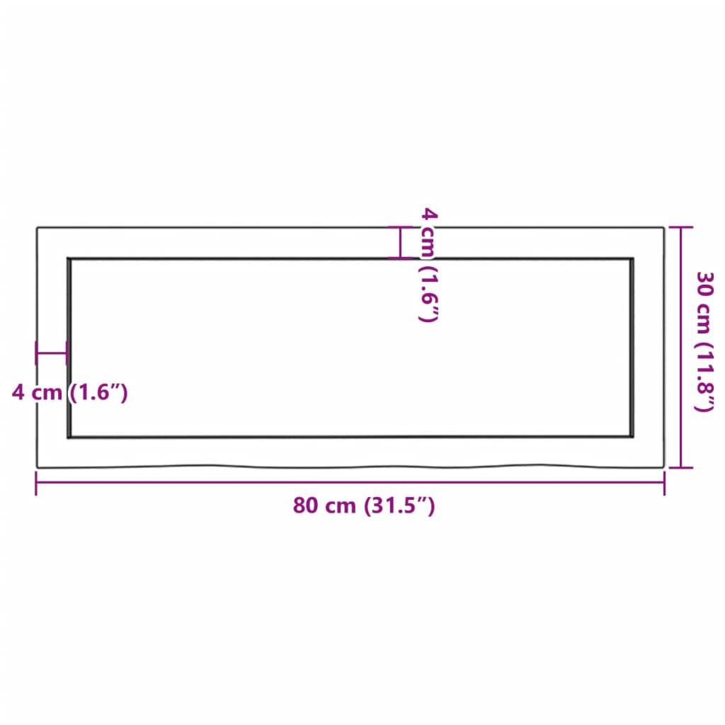 Étagère murale 80x30x(2-6) cm bois de chêne massif non traité