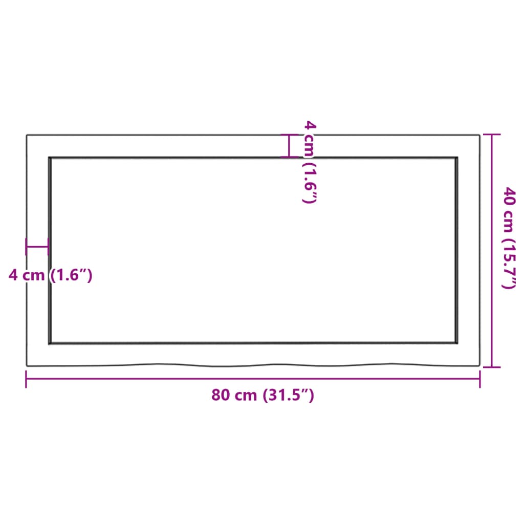 Étagère murale 80x40x(2-4) cm bois de chêne massif non traité