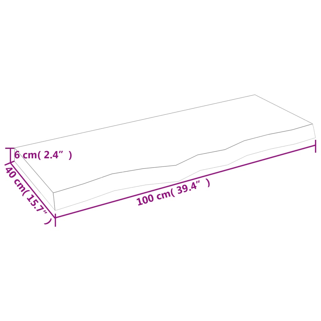 Étagère murale 100x40x(2-6) cm bois de chêne massif non traité