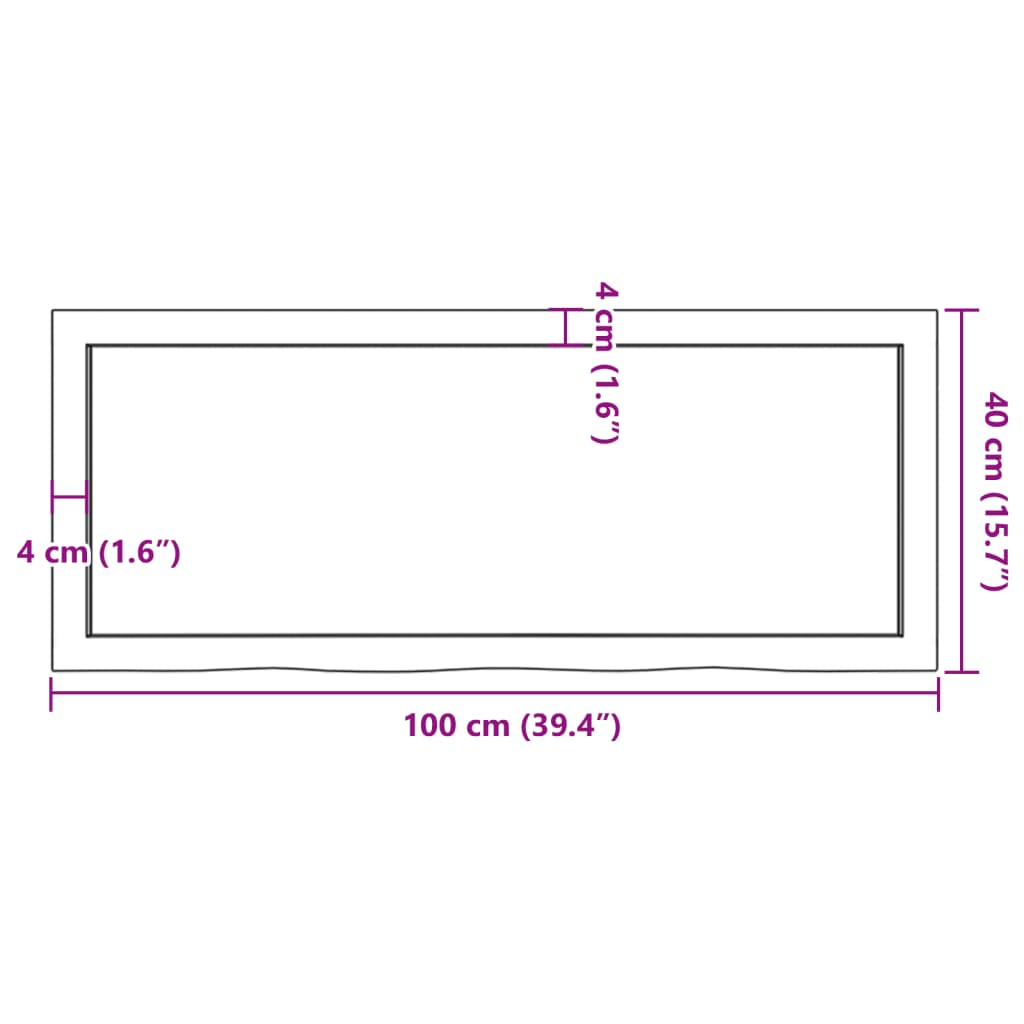 Étagère murale 100x40x(2-6) cm bois de chêne massif non traité