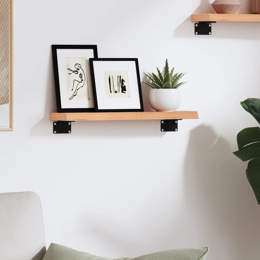 Étagère murale marron clair 40x10x2 cm bois chêne massif traité