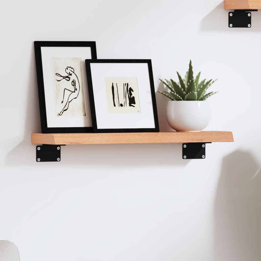 Étagère murale marron clair 40x10x2 cm bois chêne massif traité