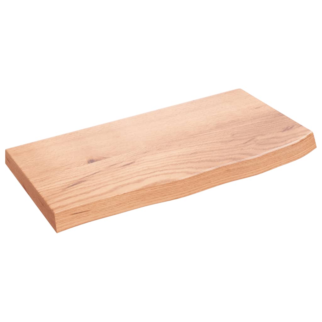 Étagère murale marron clair bois chêne massif traité