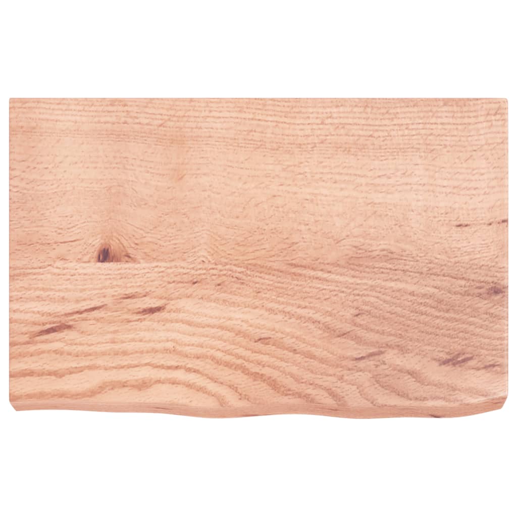 Étagère murale marron clair bois chêne massif traité