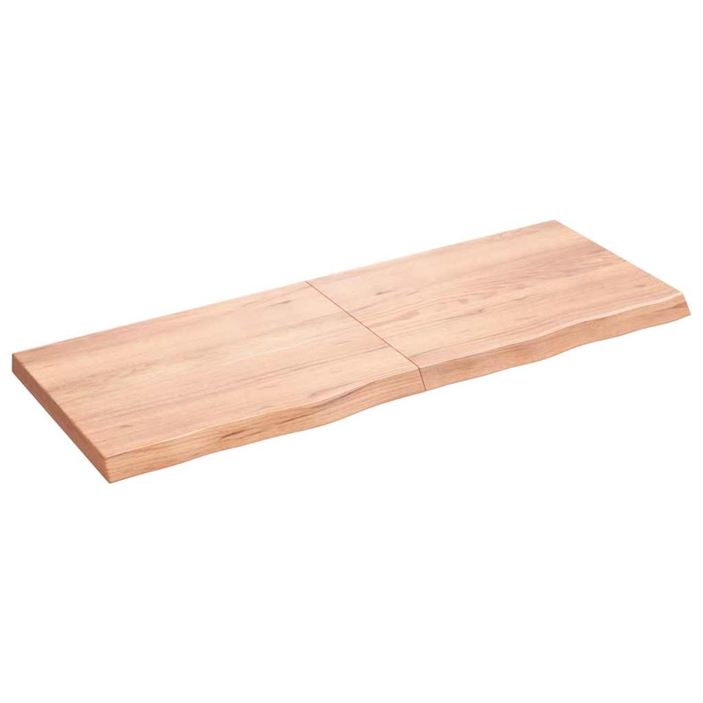 Étagère murale marron clair bois chêne massif traité