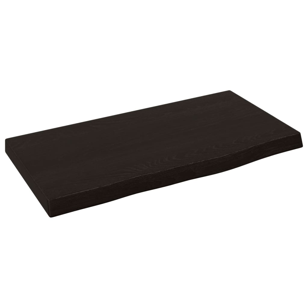 Étagère murale marron foncé 40x20x2 cm bois chêne massif traité