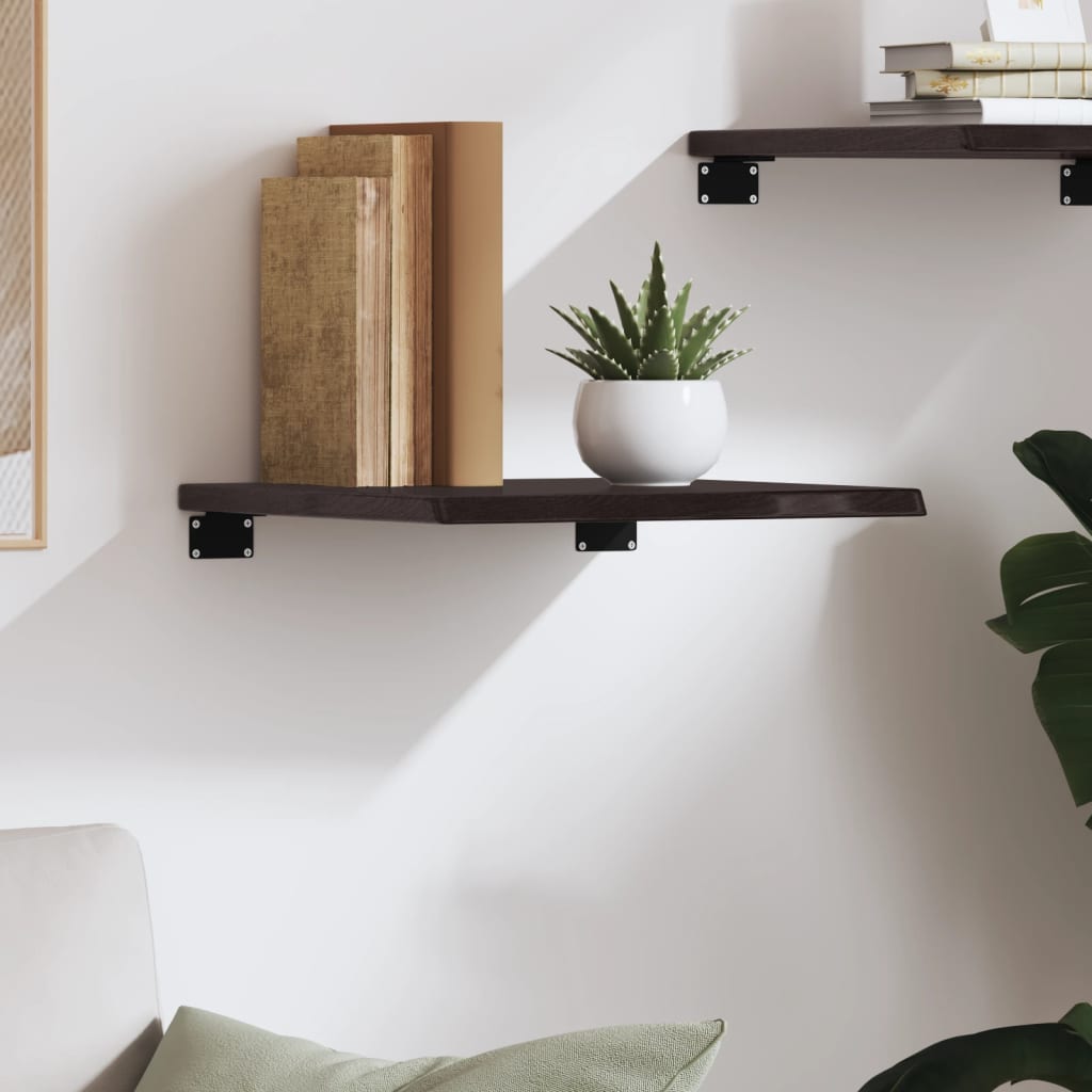 Étagère murale marron foncé 40x40x2 cm bois chêne massif traité