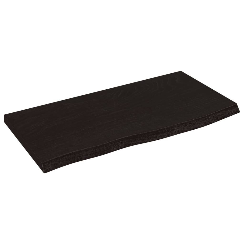 Étagère murale marron foncé 60x30x2 cm bois chêne massif traité