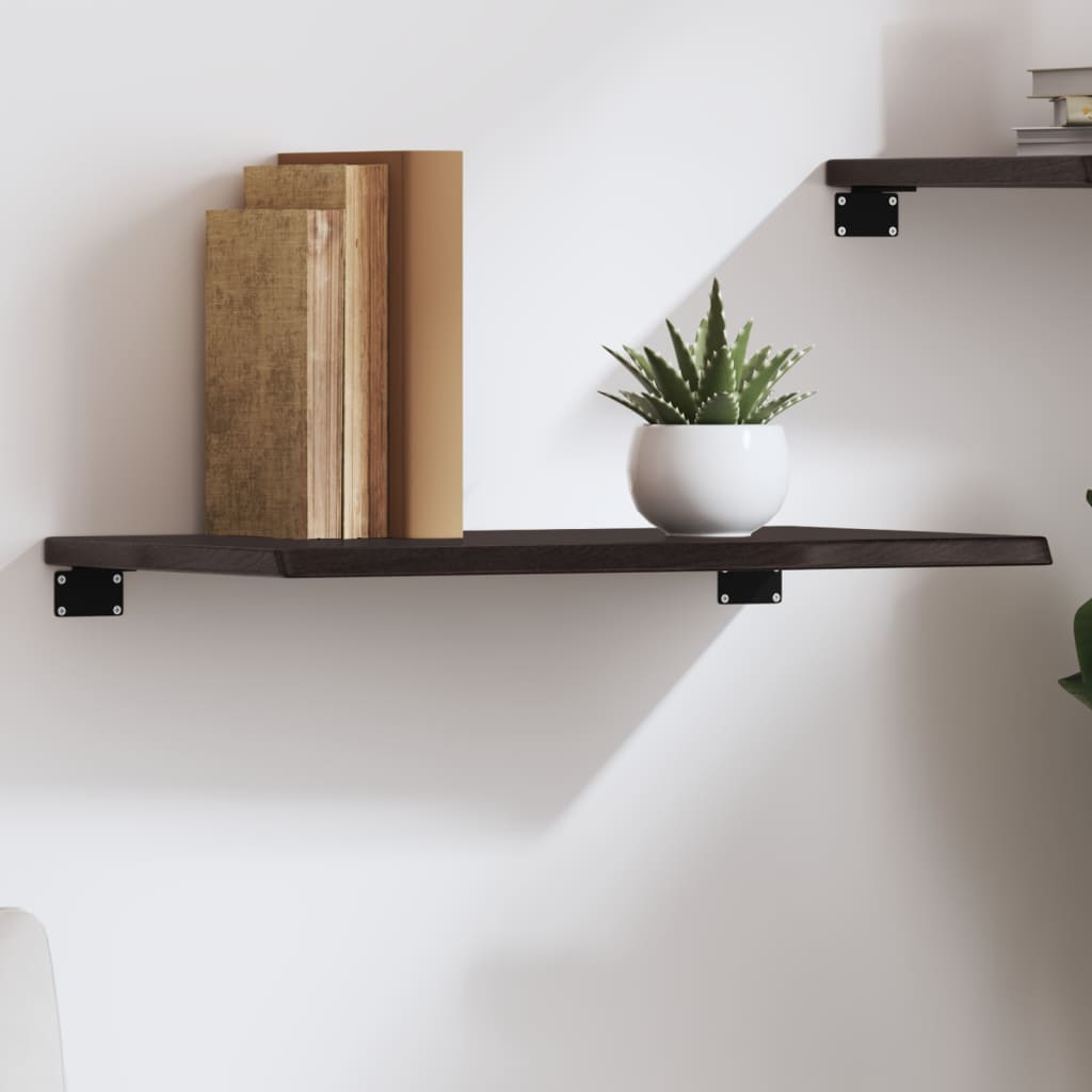 Étagère murale marron foncé 60x30x2 cm bois chêne massif traité