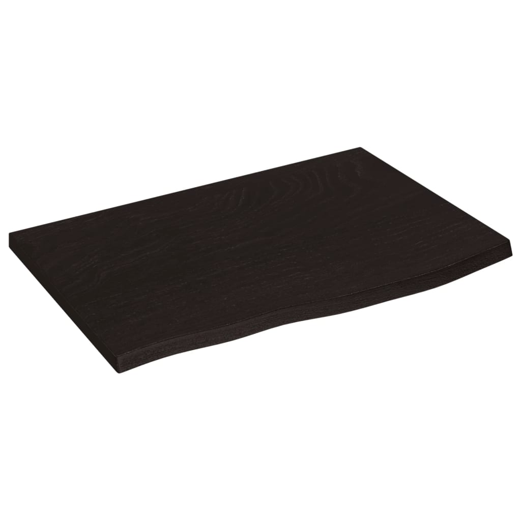 Étagère murale marron foncé 60x40x2 cm bois chêne massif traité