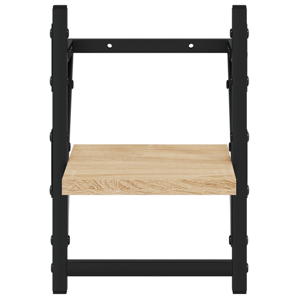Étagères murales avec barres 2 pcs chêne sonoma 20x25x30 cm