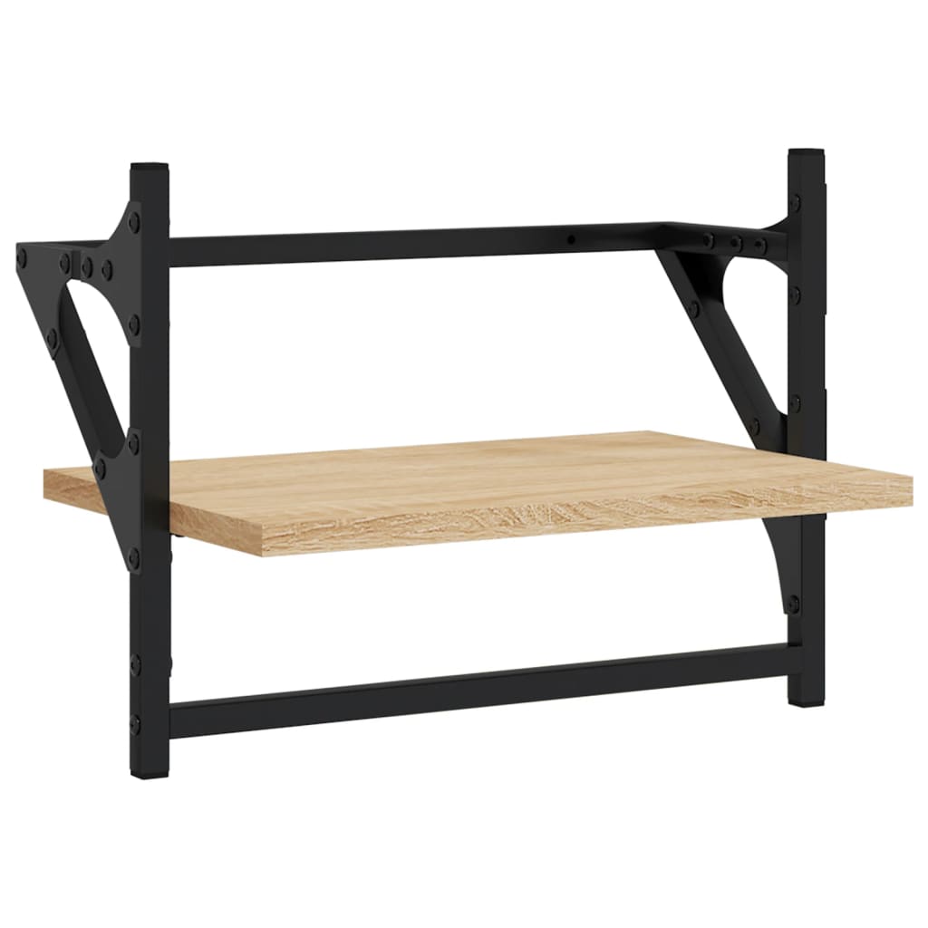 Étagères murales avec barres 2 pcs chêne sonoma 40x25x30 cm
