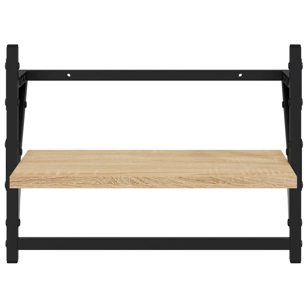 Étagères murales avec barres 2 pcs chêne sonoma 40x25x30 cm