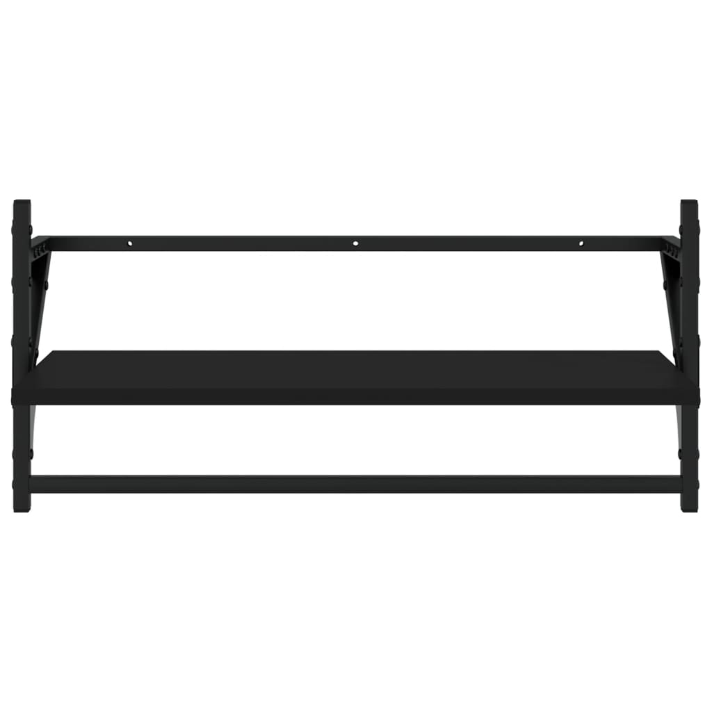 Ensemble d'étagères murales barres 4 pcs noir bois d'ingénierie