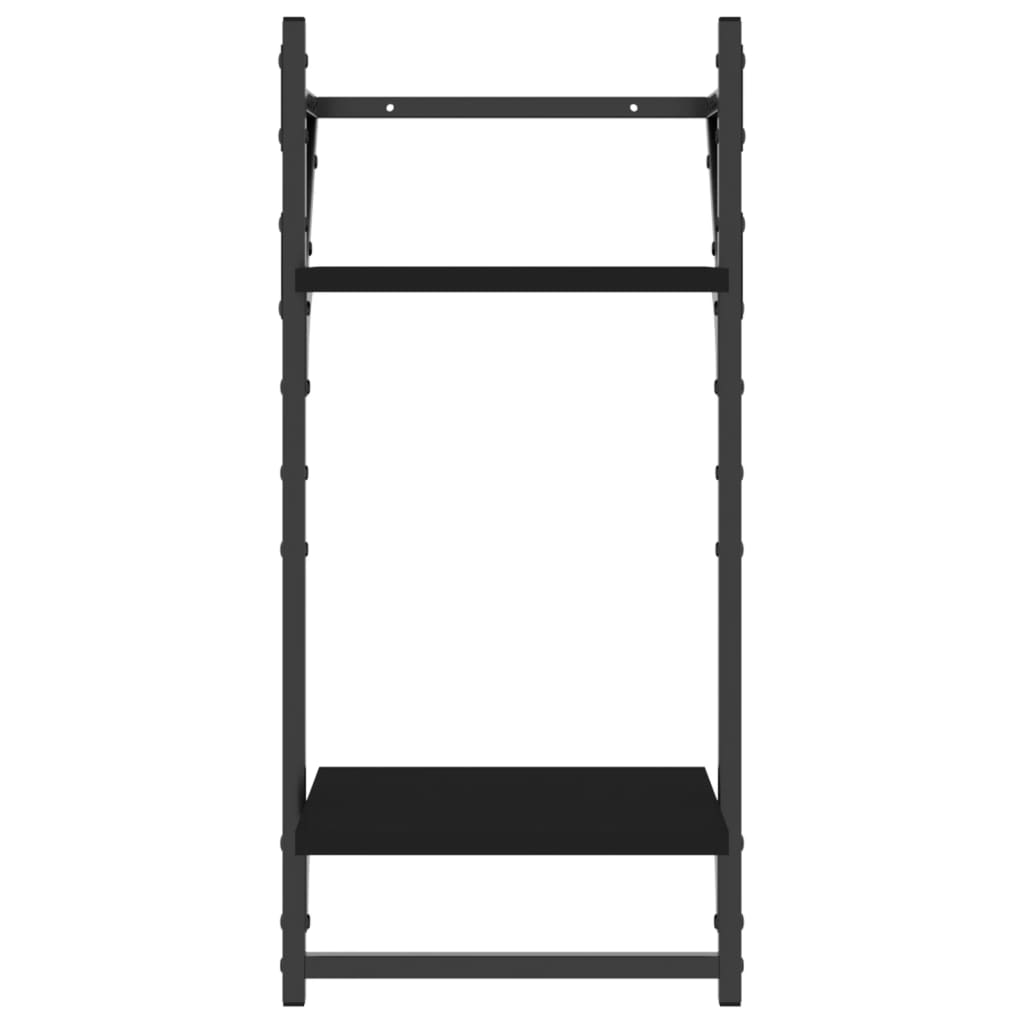 Ensemble d'étagères murales barres 4 pcs noir bois d'ingénierie