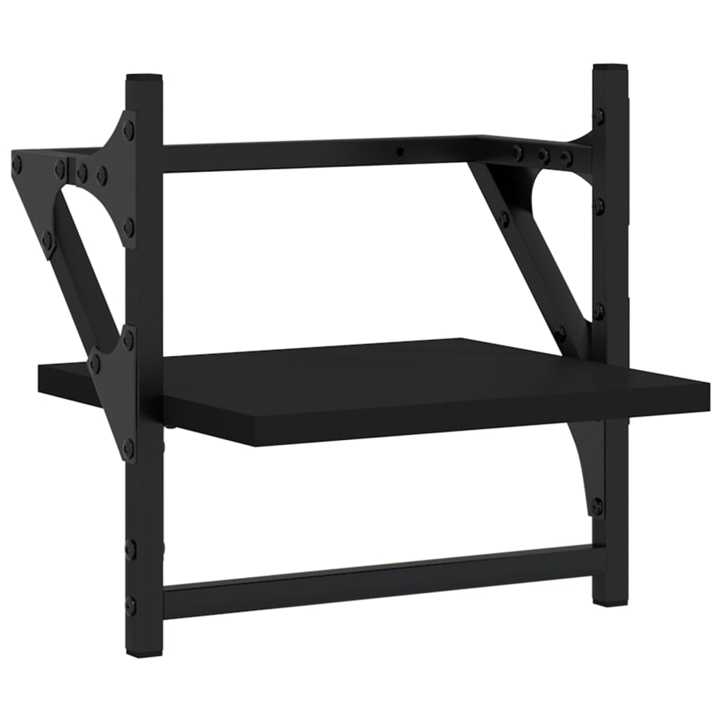 Ensemble d'étagères murales barres 4 pcs noir bois d'ingénierie
