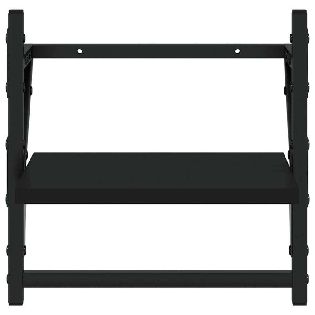 Ensemble d'étagères murales barres 4 pcs noir bois d'ingénierie