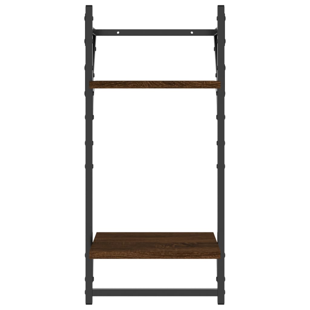 Ensemble d'étagères murales avec barres 4 pcs chêne marron