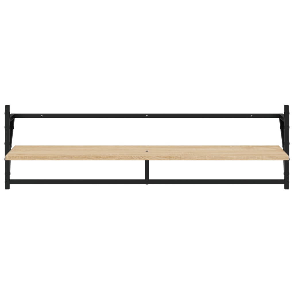 Ensemble d'étagères murales avec barres 6 pcs chêne sonoma