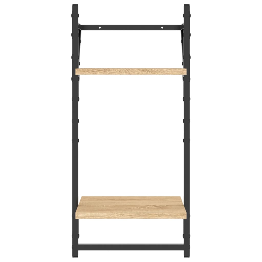 Ensemble d'étagères murales avec barres 6 pcs chêne sonoma