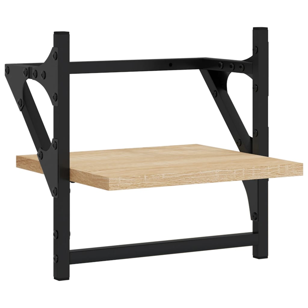 Ensemble d'étagères murales avec barres 6 pcs chêne sonoma