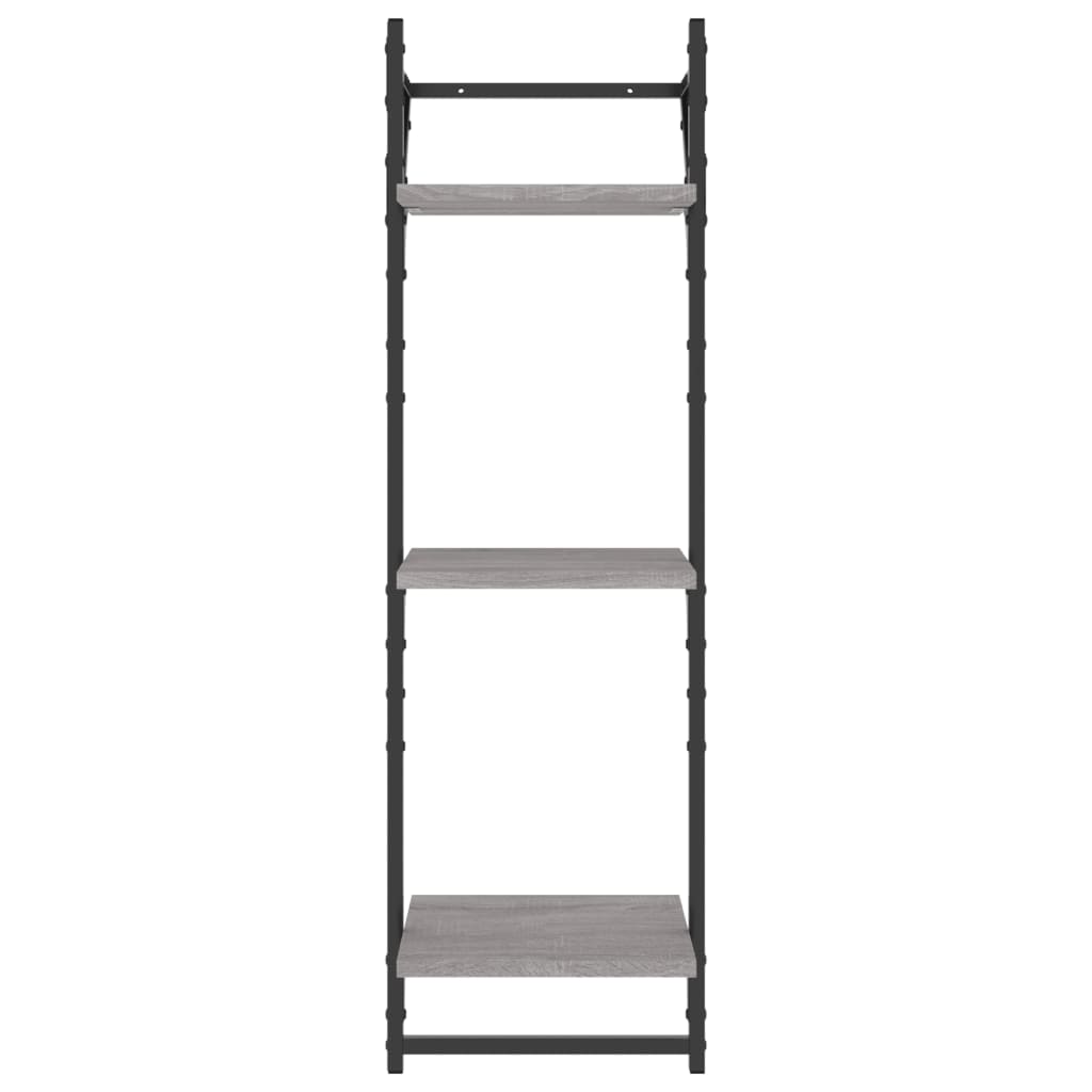 Ensemble d'étagères murales avec barres 6 pcs sonoma gris