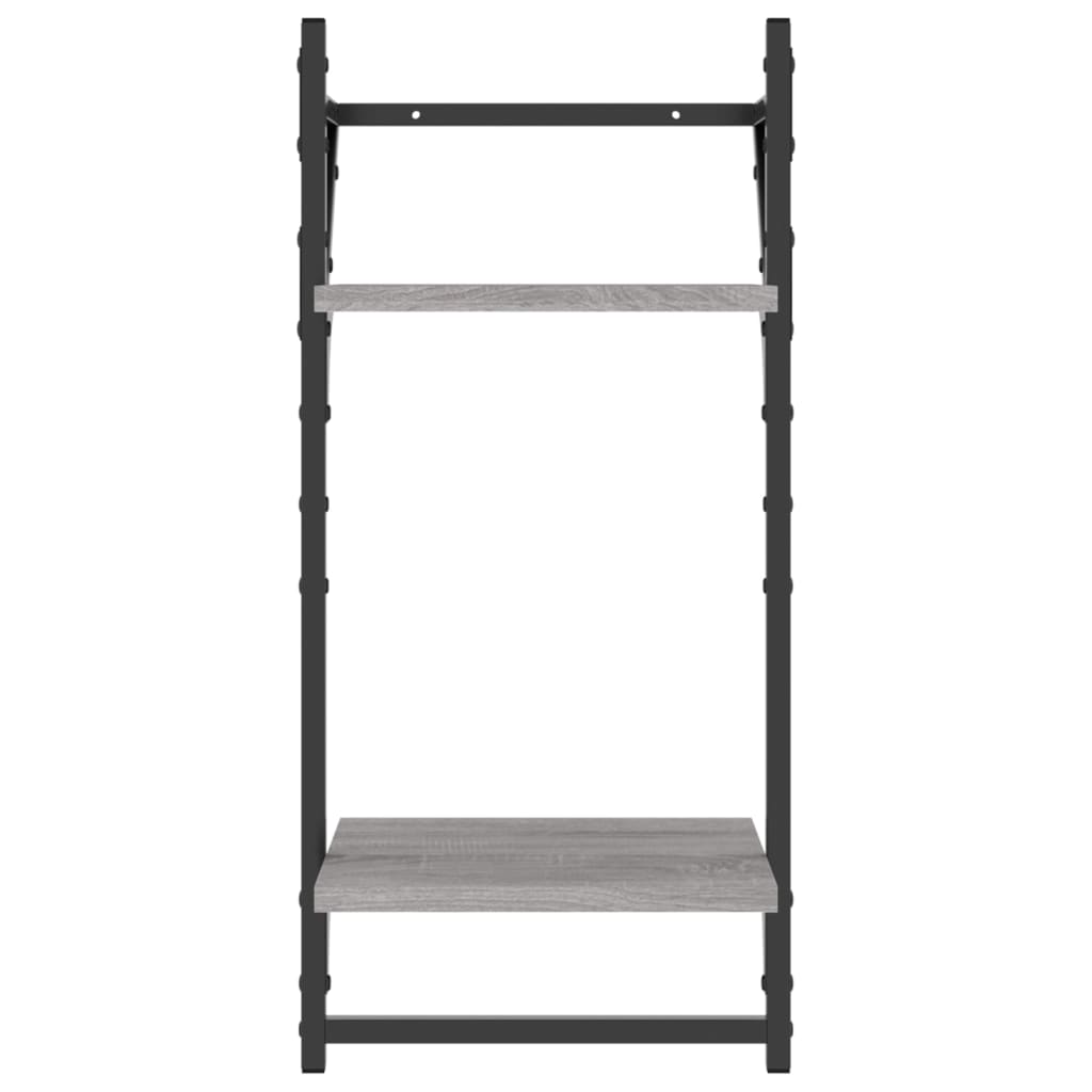 Ensemble d'étagères murales avec barres 6 pcs sonoma gris