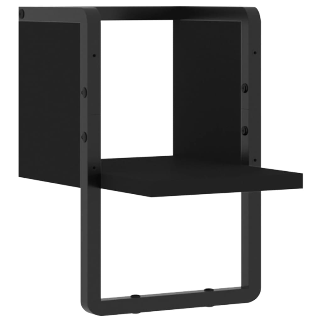 Étagère murale avec barre noir 20x25x30 cm