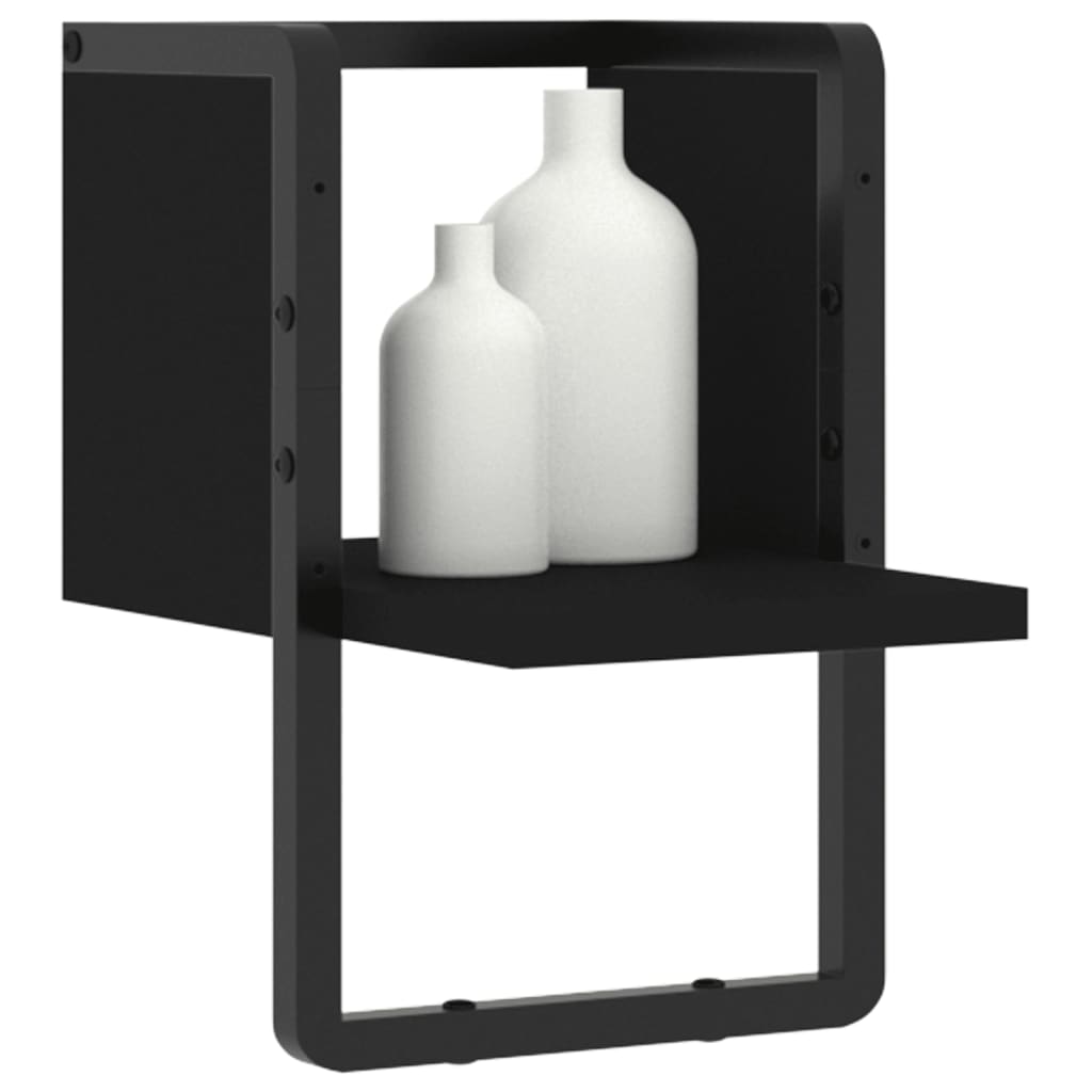 Étagère murale avec barre noir 20x25x30 cm
