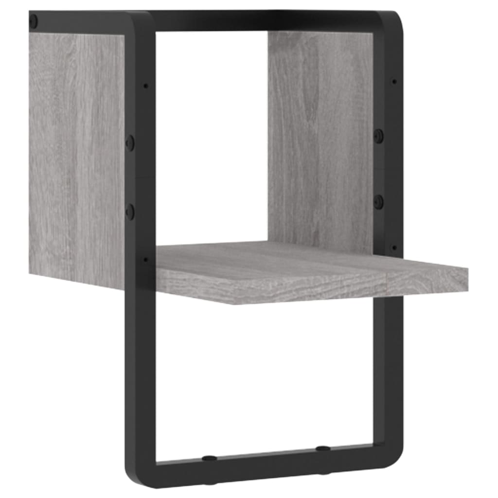Étagère murale avec barre sonoma gris 20x25x30 cm