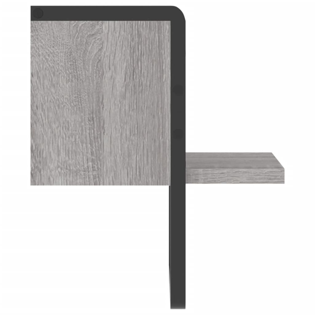Étagère murale avec barre sonoma gris 20x25x30 cm