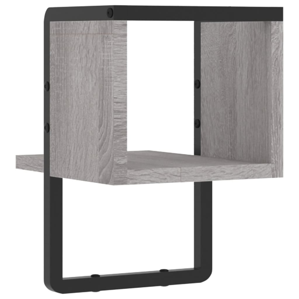 Étagère murale avec barre sonoma gris 20x25x30 cm