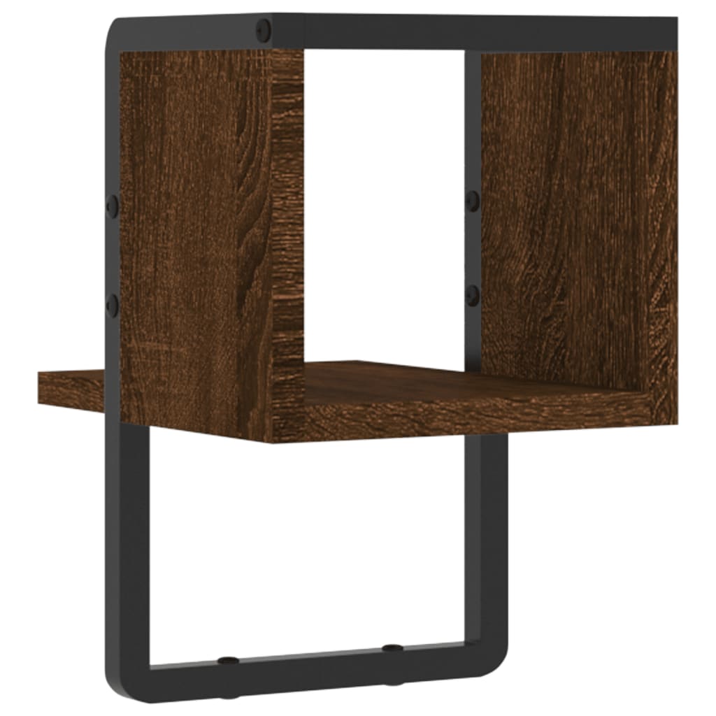 Étagère murale avec barre chêne marron 20x25x30 cm